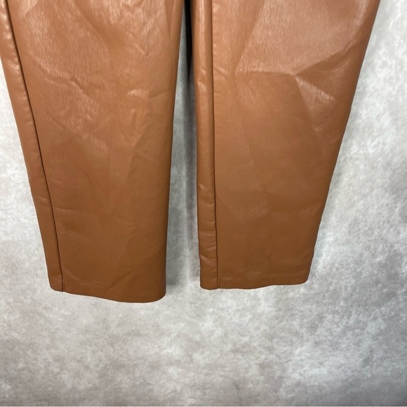 Wilfred The Melina High-Waisted Vegan Leather Pants In Cognac Brown Size 4 - Picture 8 of 8